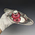 1896 British Antique Sterling Silver Inkwell and Saucer Set Sibray, Hall